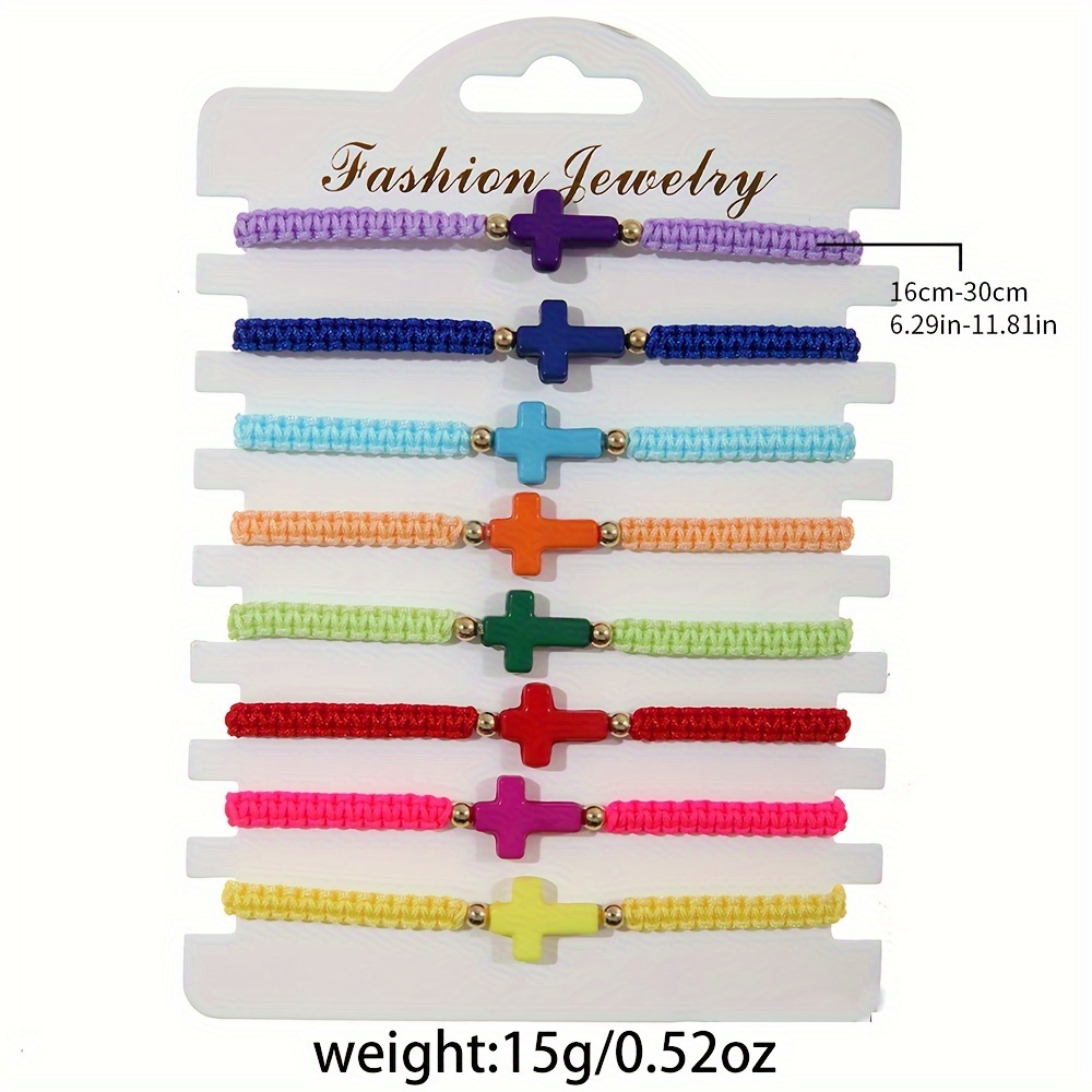 8 Ethnic-Style Handcrafted Braided Rope Bracelet Set